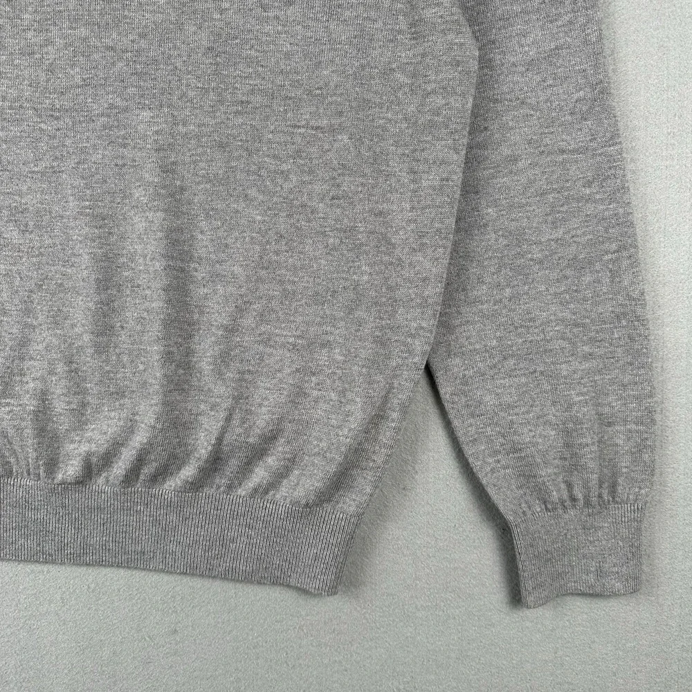 Fairway‎ & Greene 1/4 Zip Sweater Men's Large Gray Baruffa Merino Wool Pullover